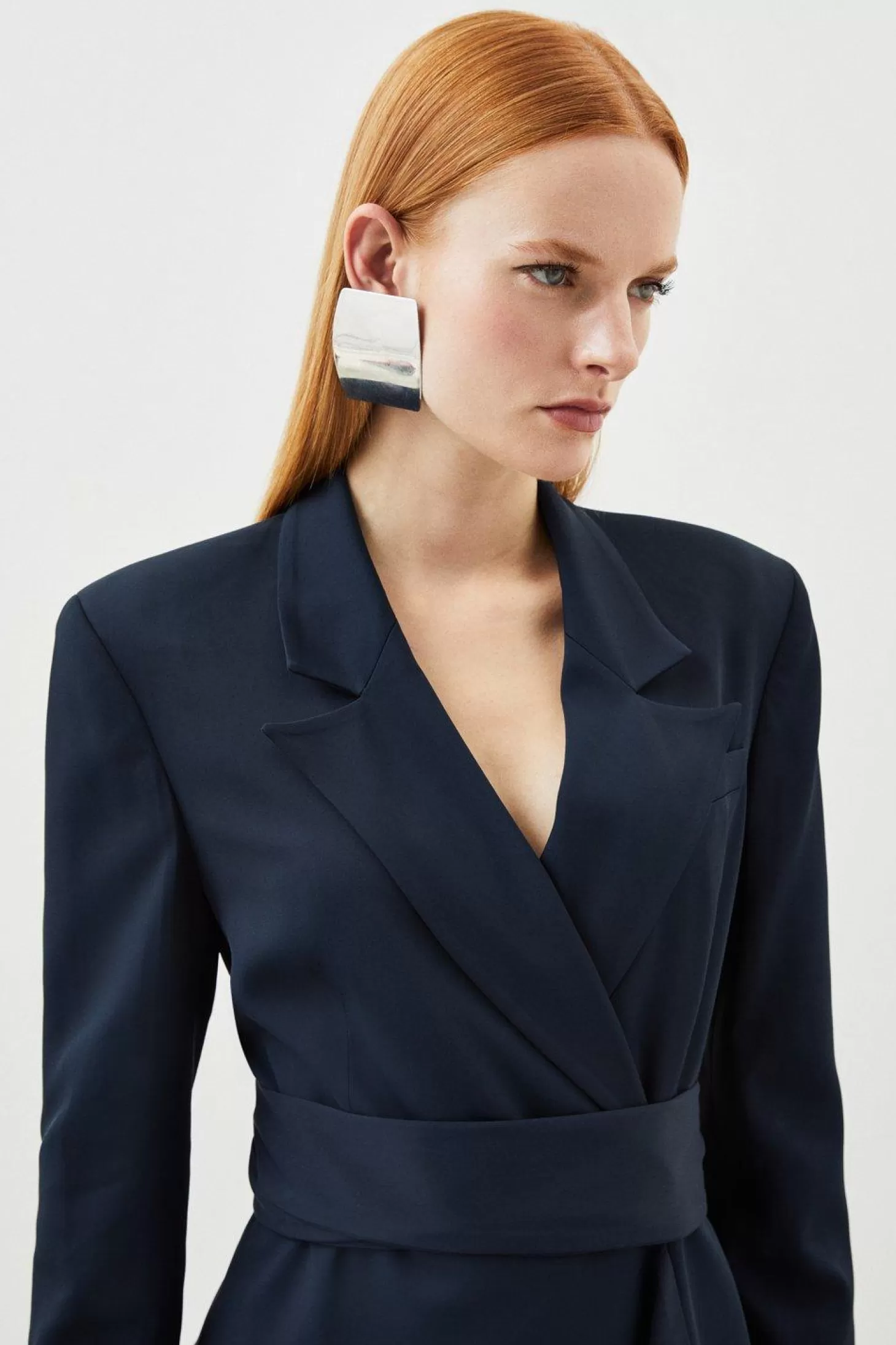 Karen Millen Tailored Crepe Drape Detail Blazer