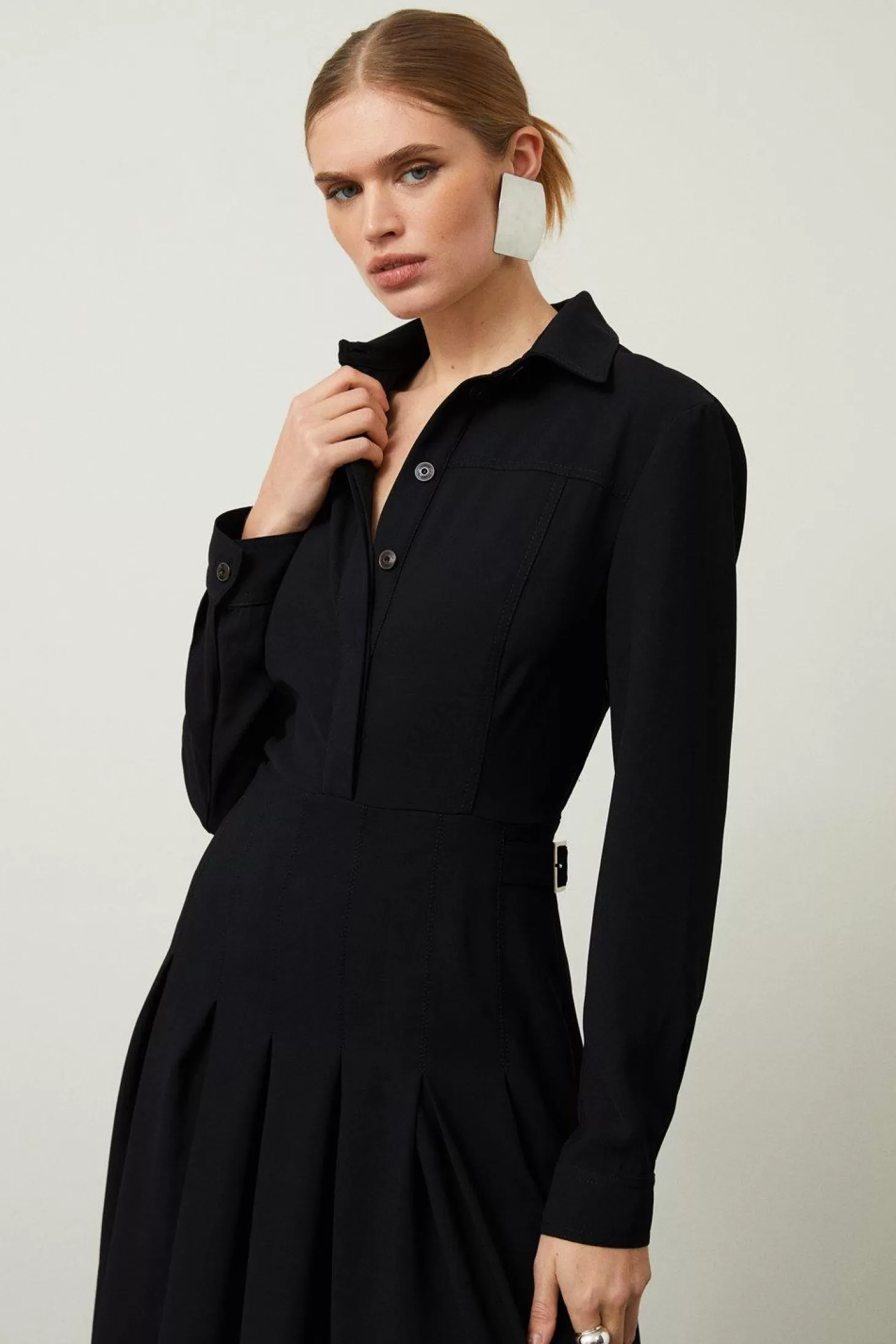 Karen Millen Tailored Crepe Shirt Dress