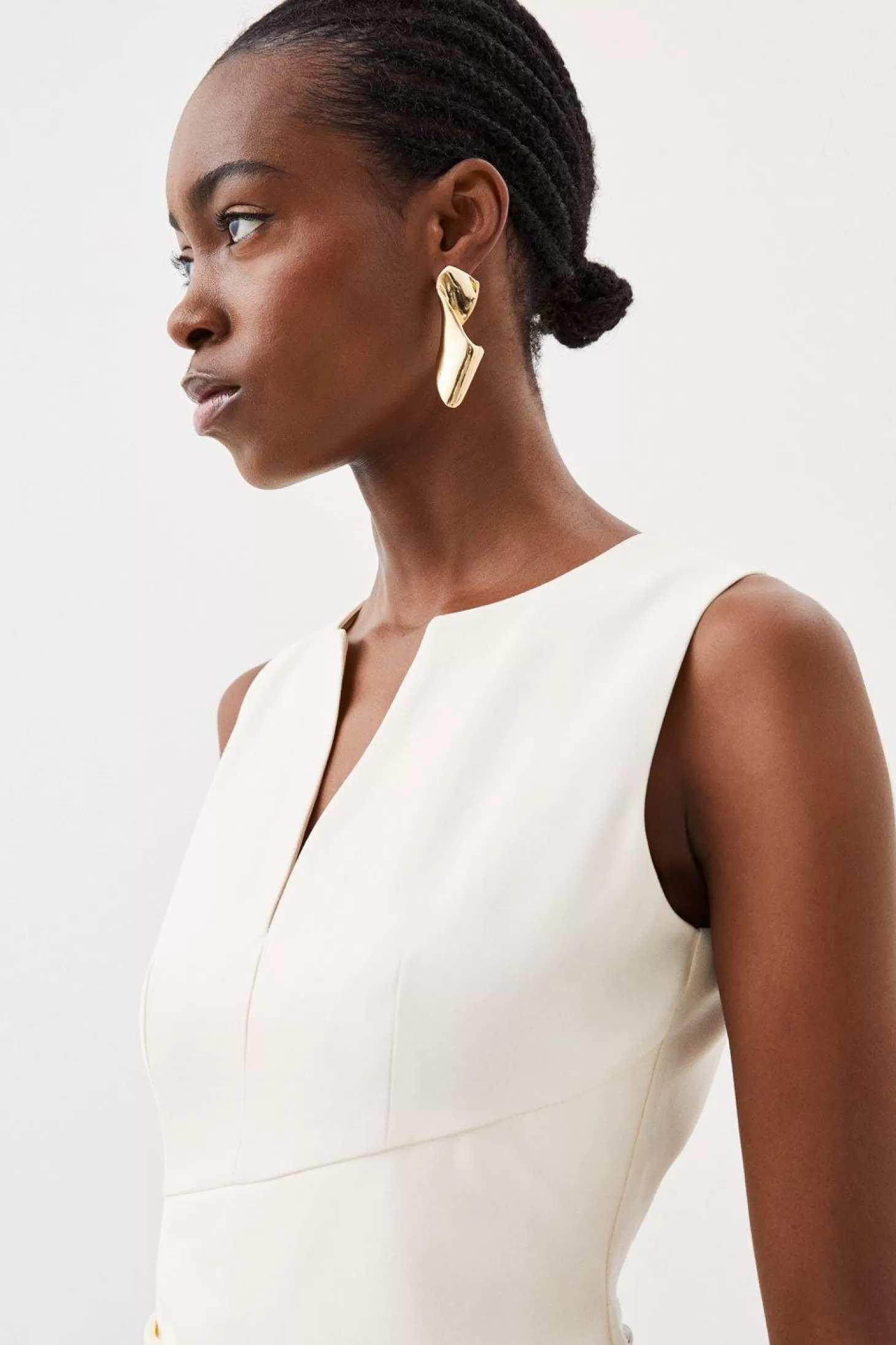 Karen Millen Tailored Drape Detail Midi Dress