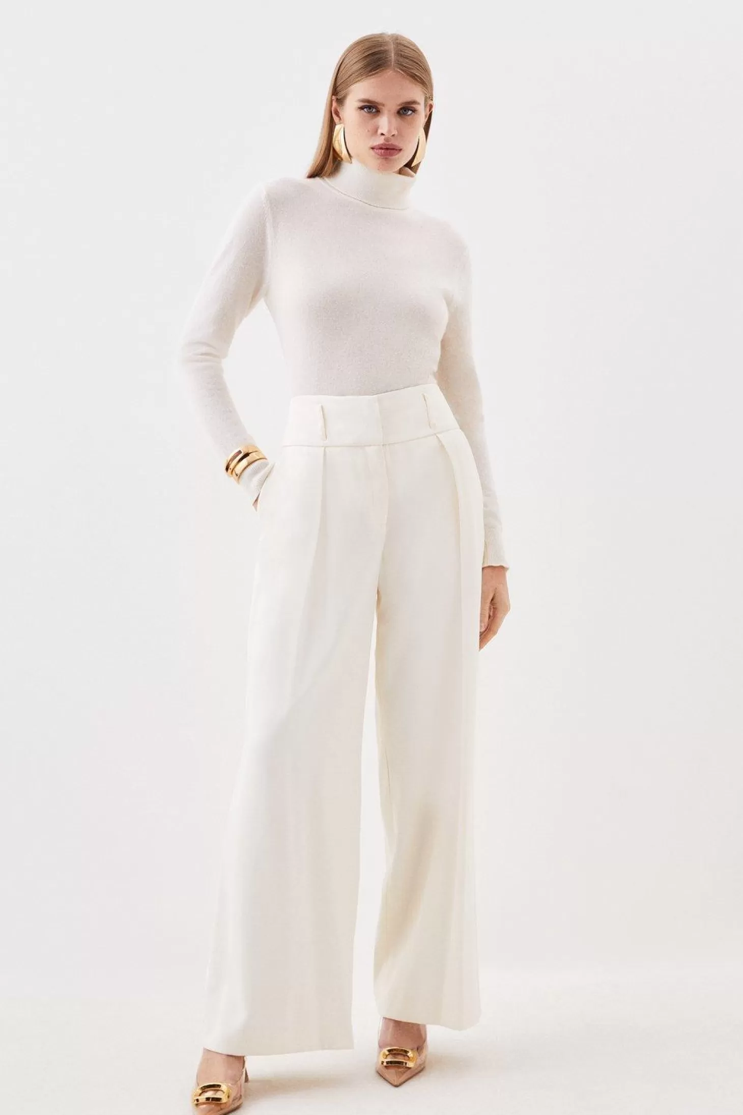 Karen Millen Tailored High Waisted Wide Leg Pants