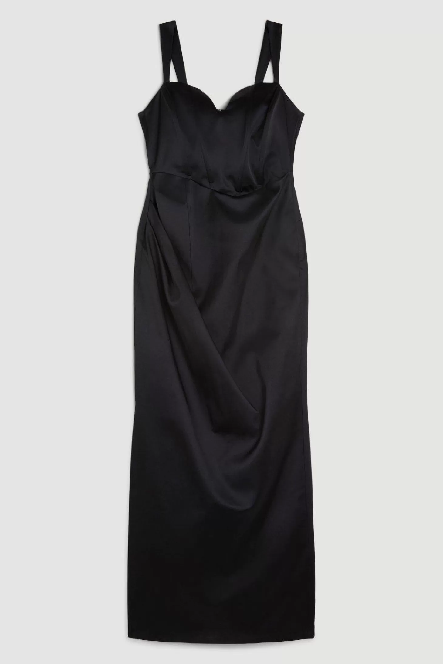 Karen Millen Tailored Italian Satin Corset Detail Sleeveless Maxi Dress