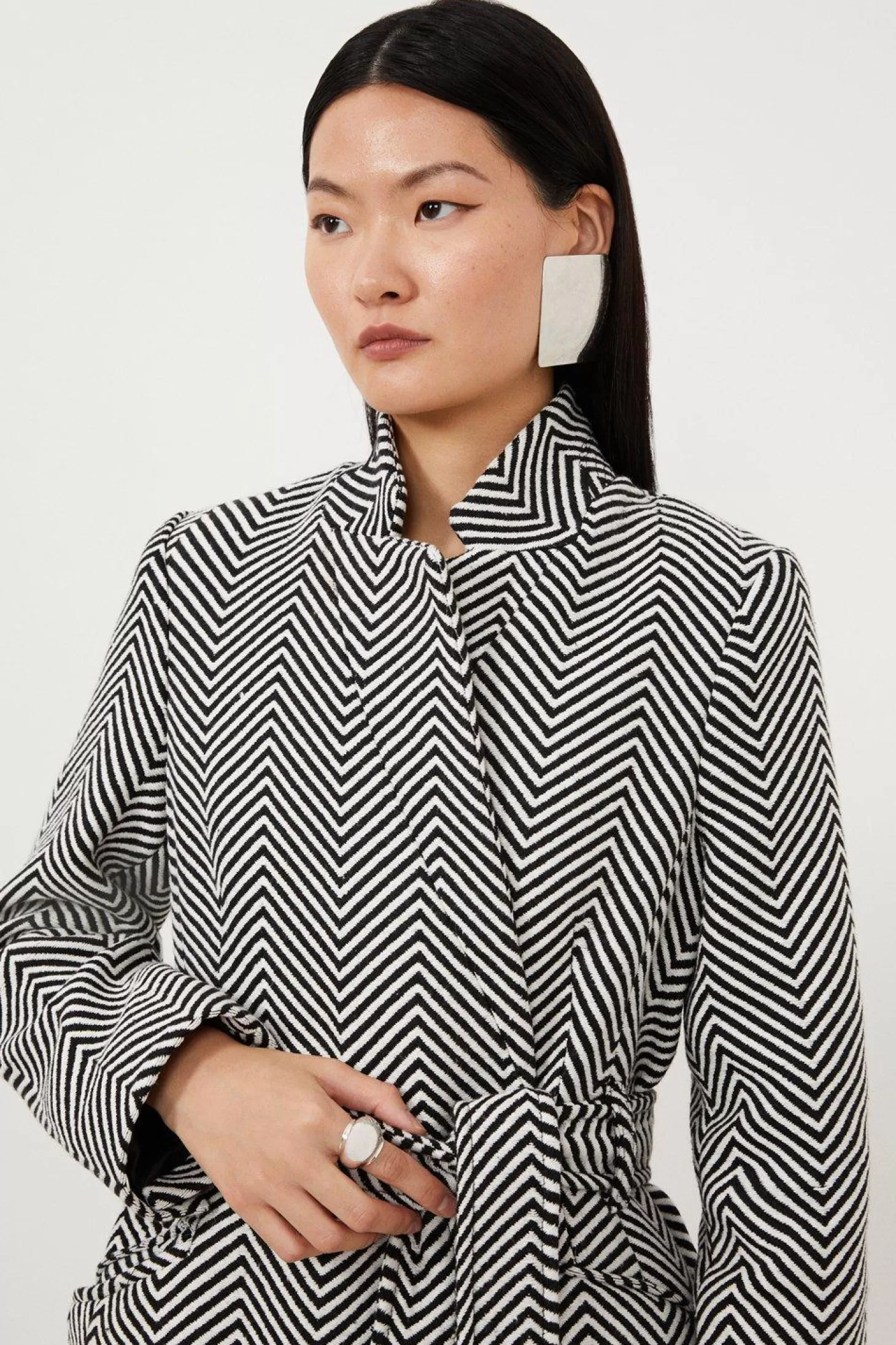 Karen Millen Tailored Notch Neck Belted Midi Coat