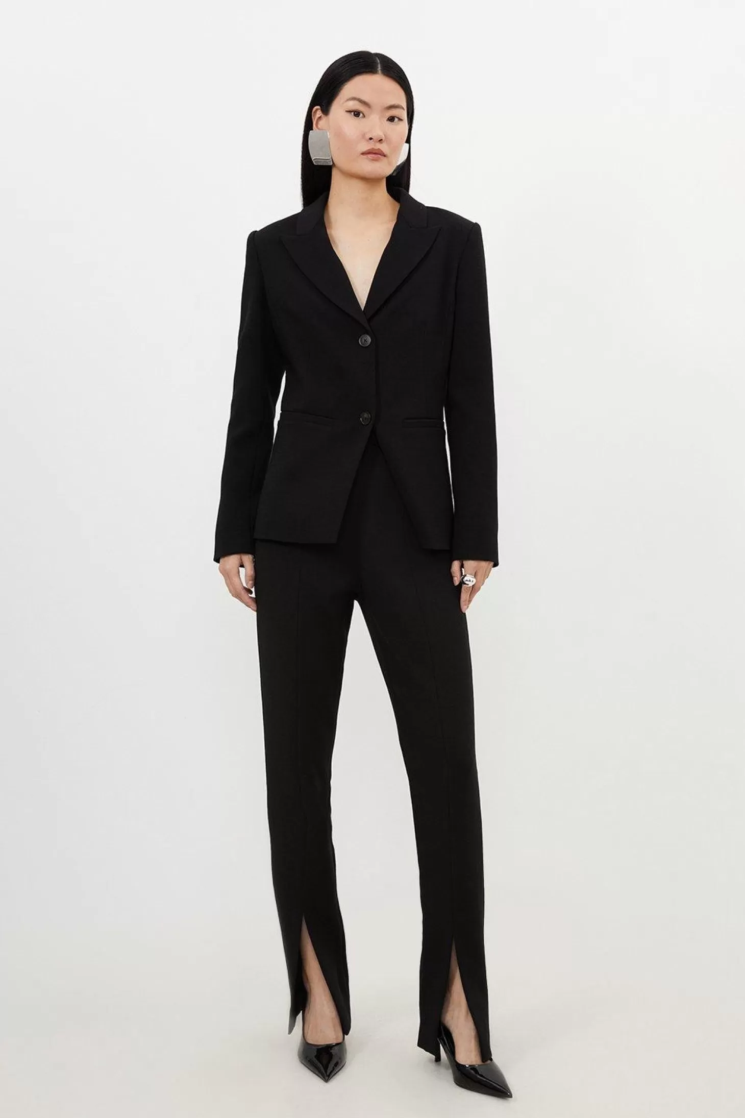 Karen Millen Tailored Open Back Detail Longline Blazer