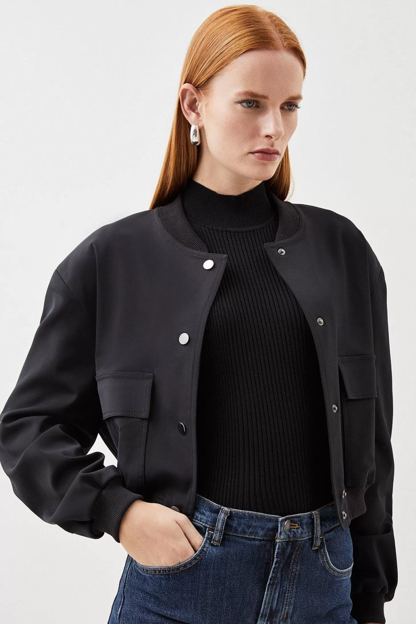 Karen Millen Tailored Pocket Detail Bomber Jacket