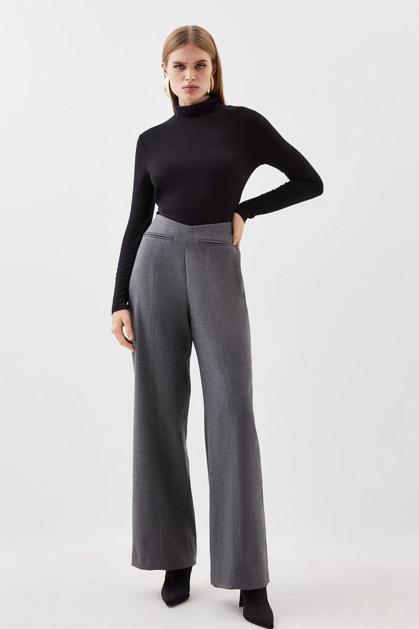 Karen Millen Tailored Pocket Detailed Wide Leg Pants