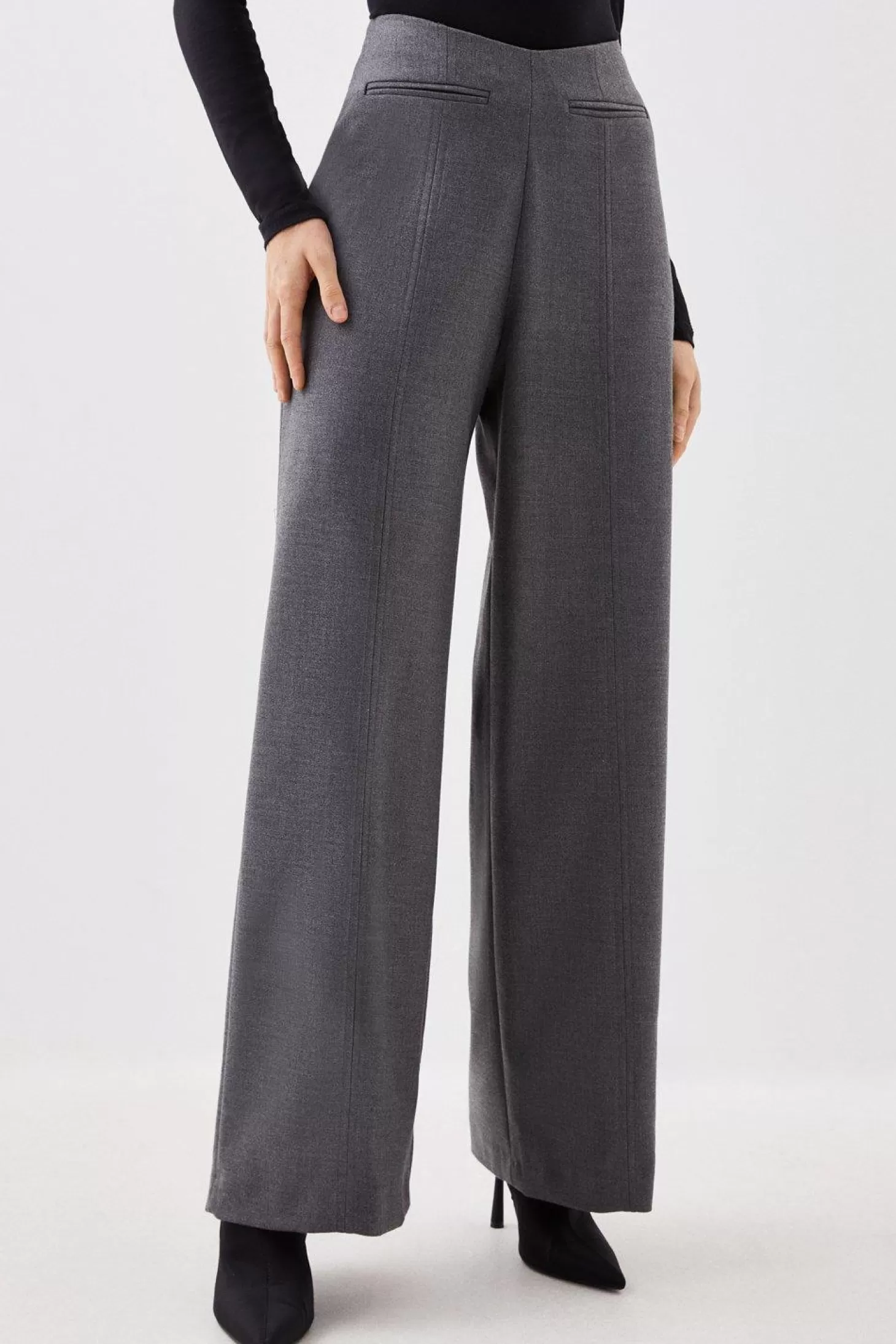 Karen Millen Tailored Pocket Detailed Wide Leg Pants