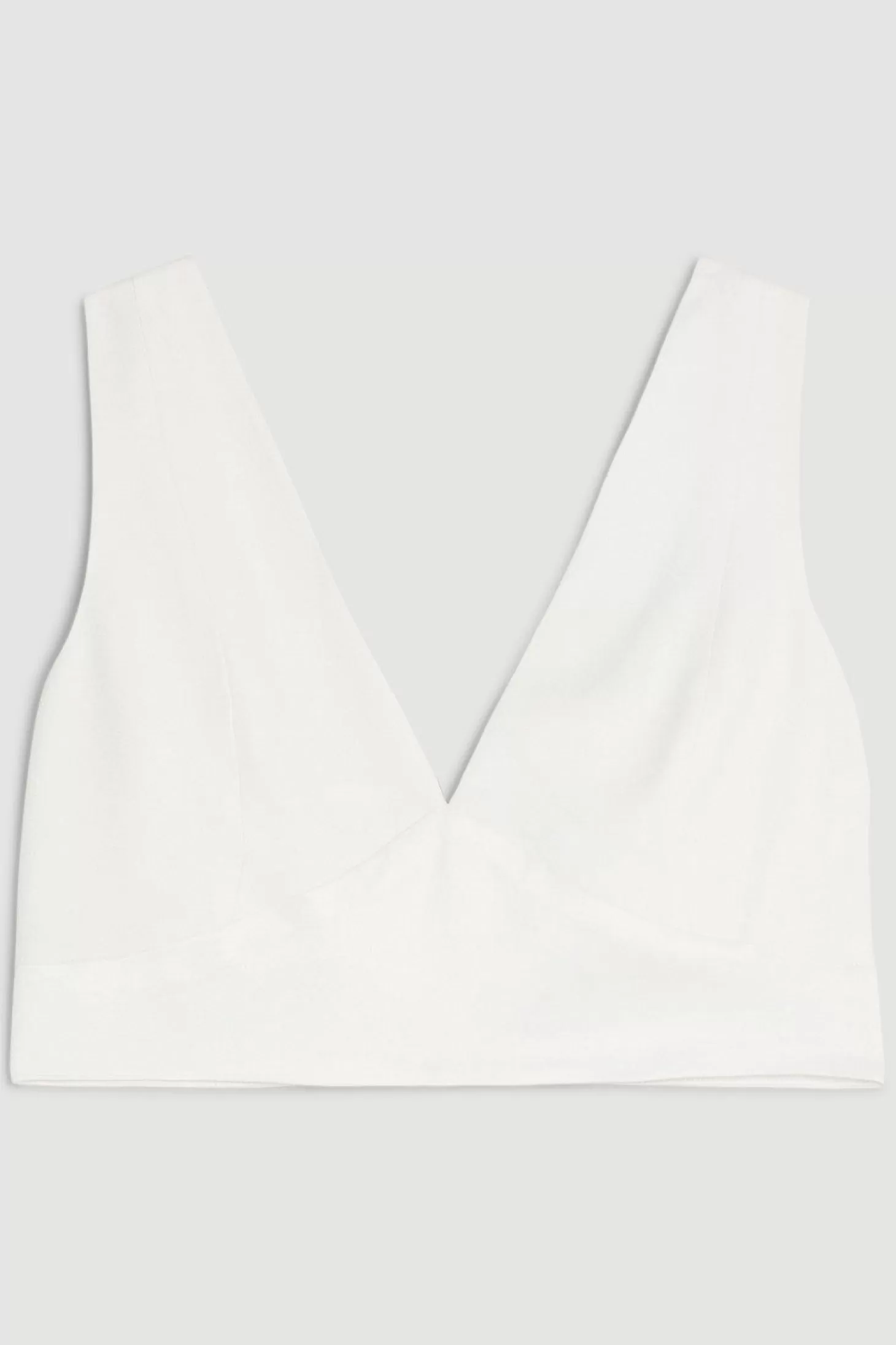 Karen Millen Tailored Satin Back Crepe Cropped Corset Top