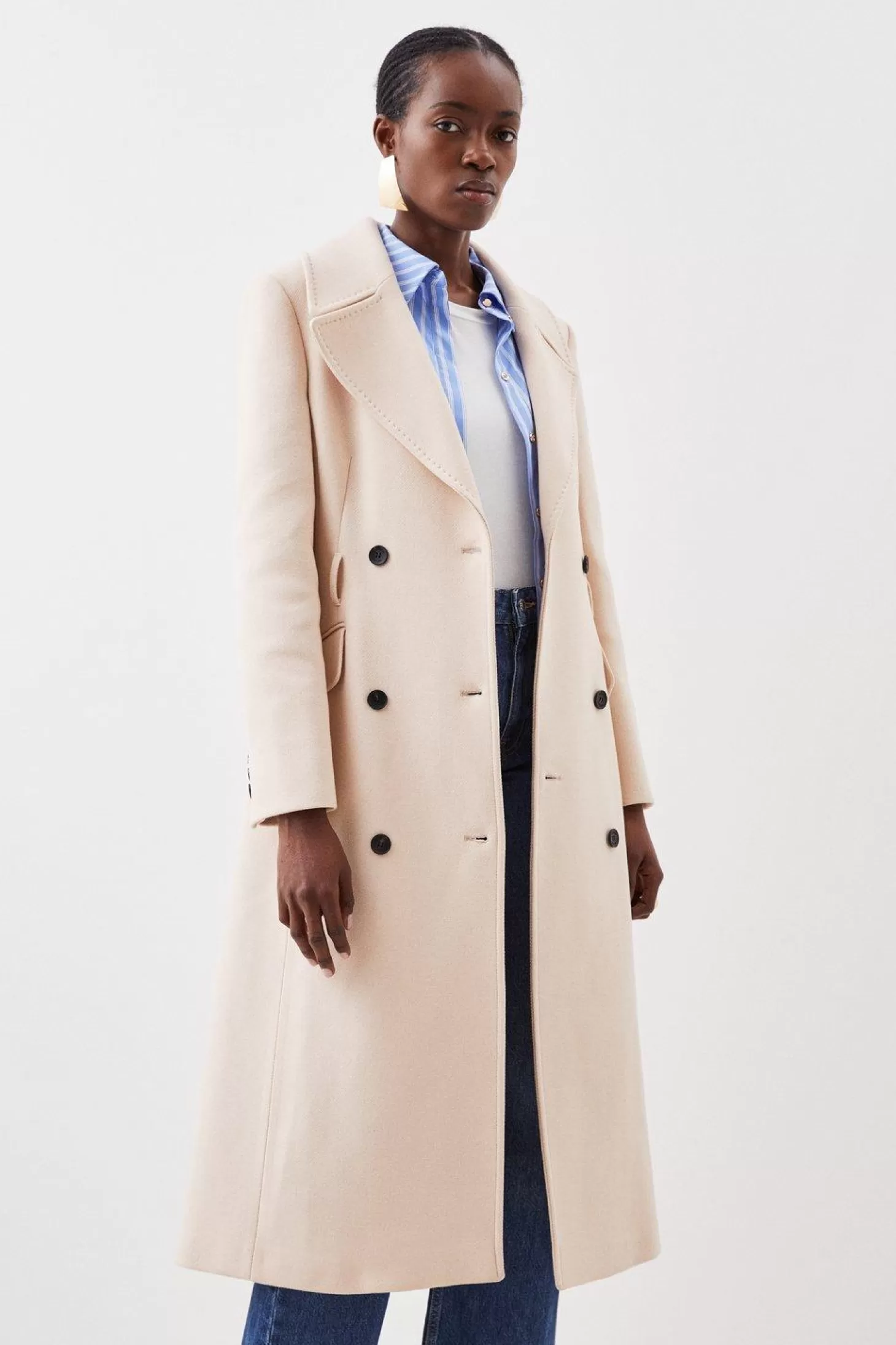 Karen Millen Tailored Self Belt Detail Midaxi Coat