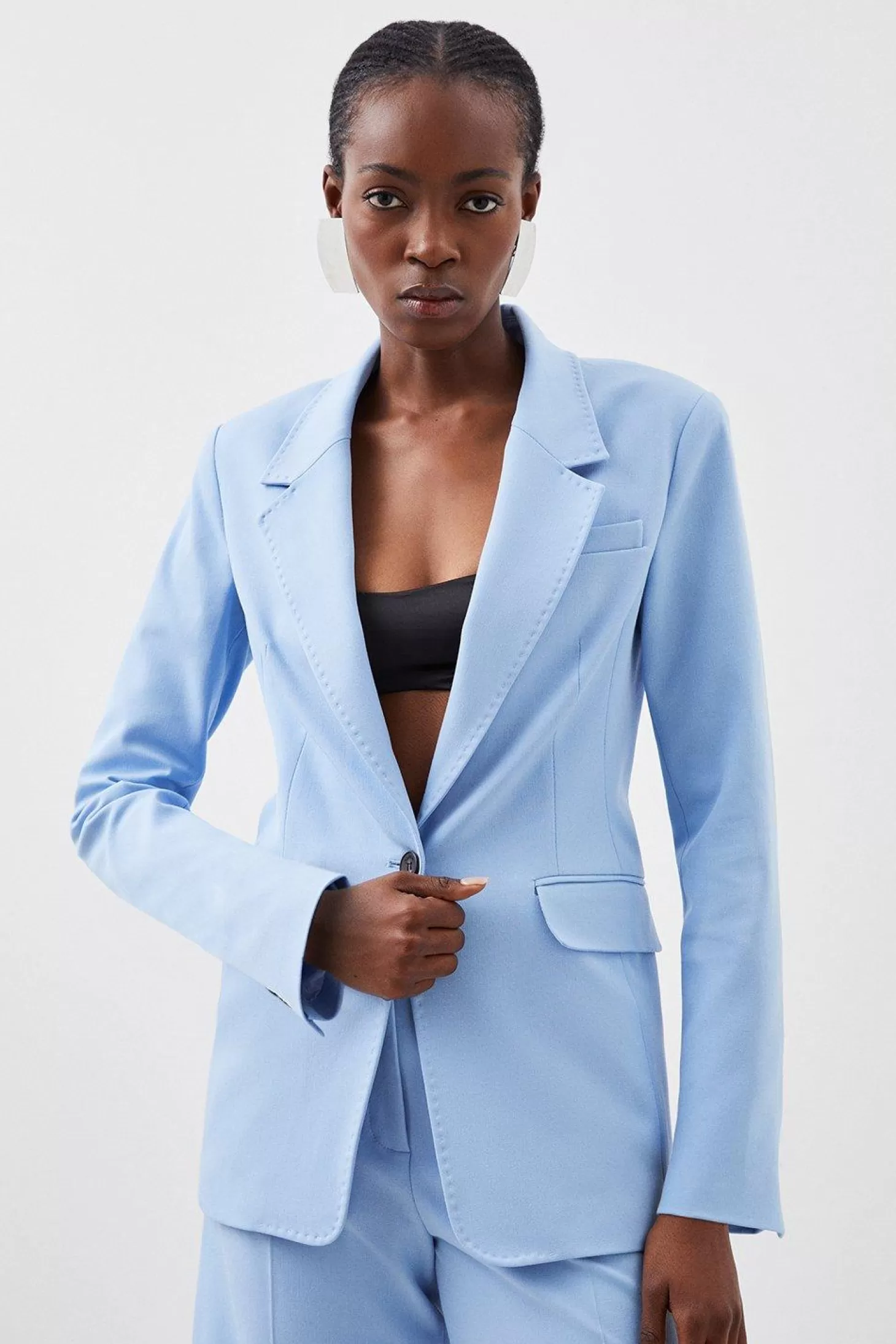 Karen Millen Tailored Single Breasted Pocket Detail Blazer