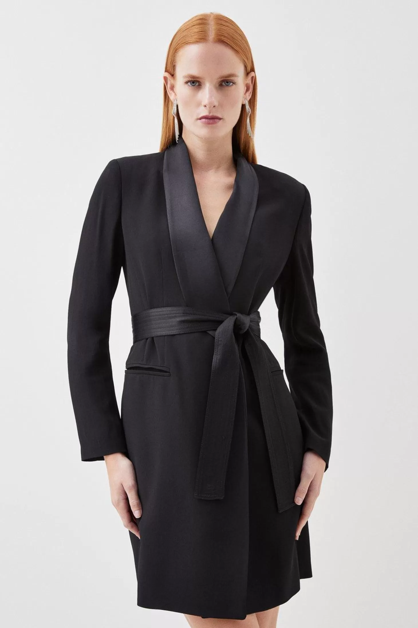 Karen Millen Tailored Tuxedo Wrap Mini Dress