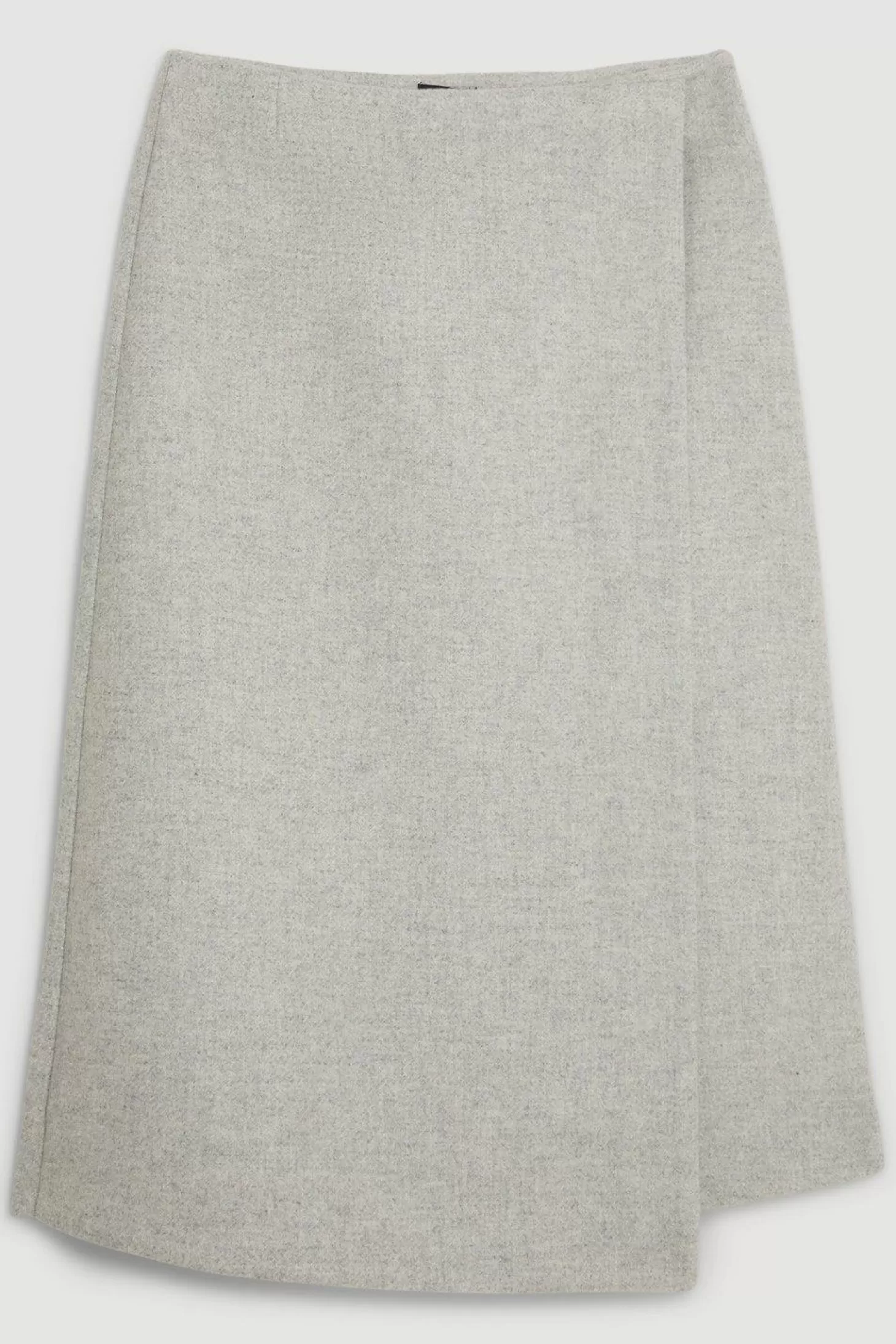 Karen Millen Tailored Wool Blend Double Faced Wrap Detail Midi Skirt