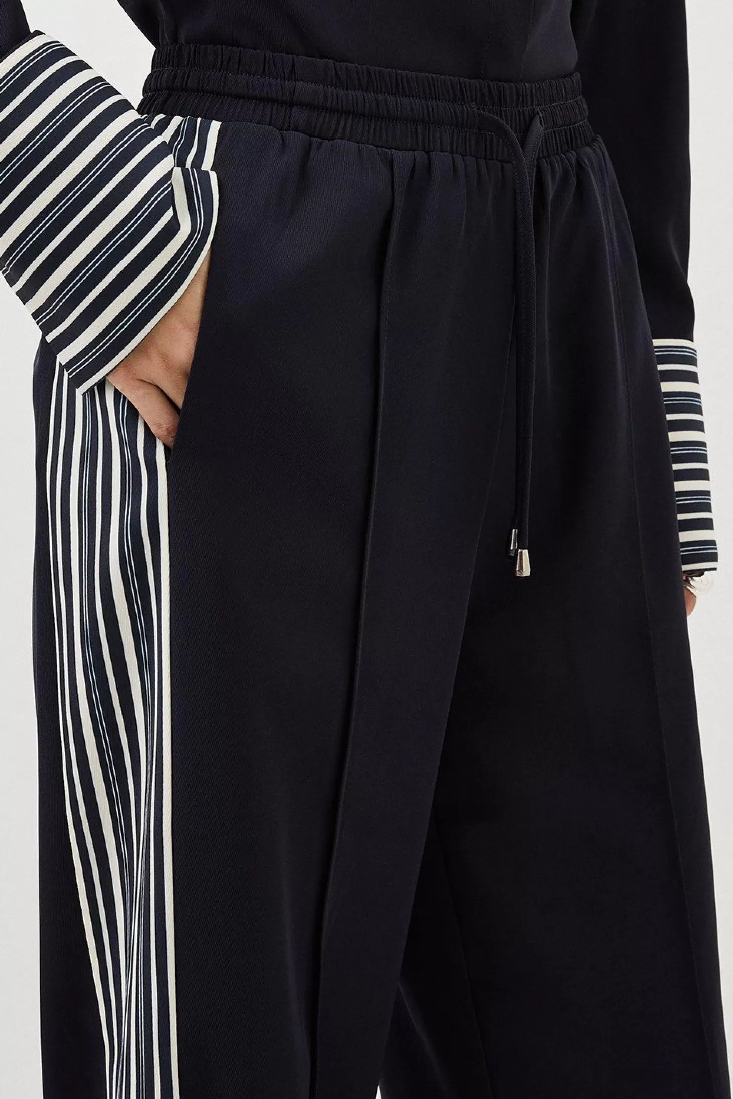 Karen Millen Tall Contrast Twill Woven Wide Leg Pants