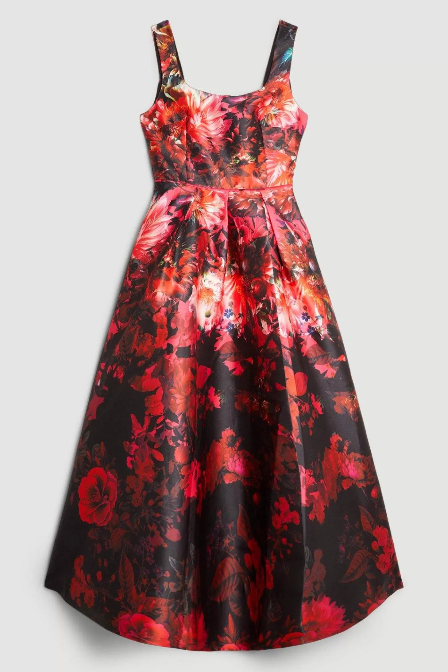 Karen Millen Tall Print Satin Twill Woven Strappy Maxi Prom Dress