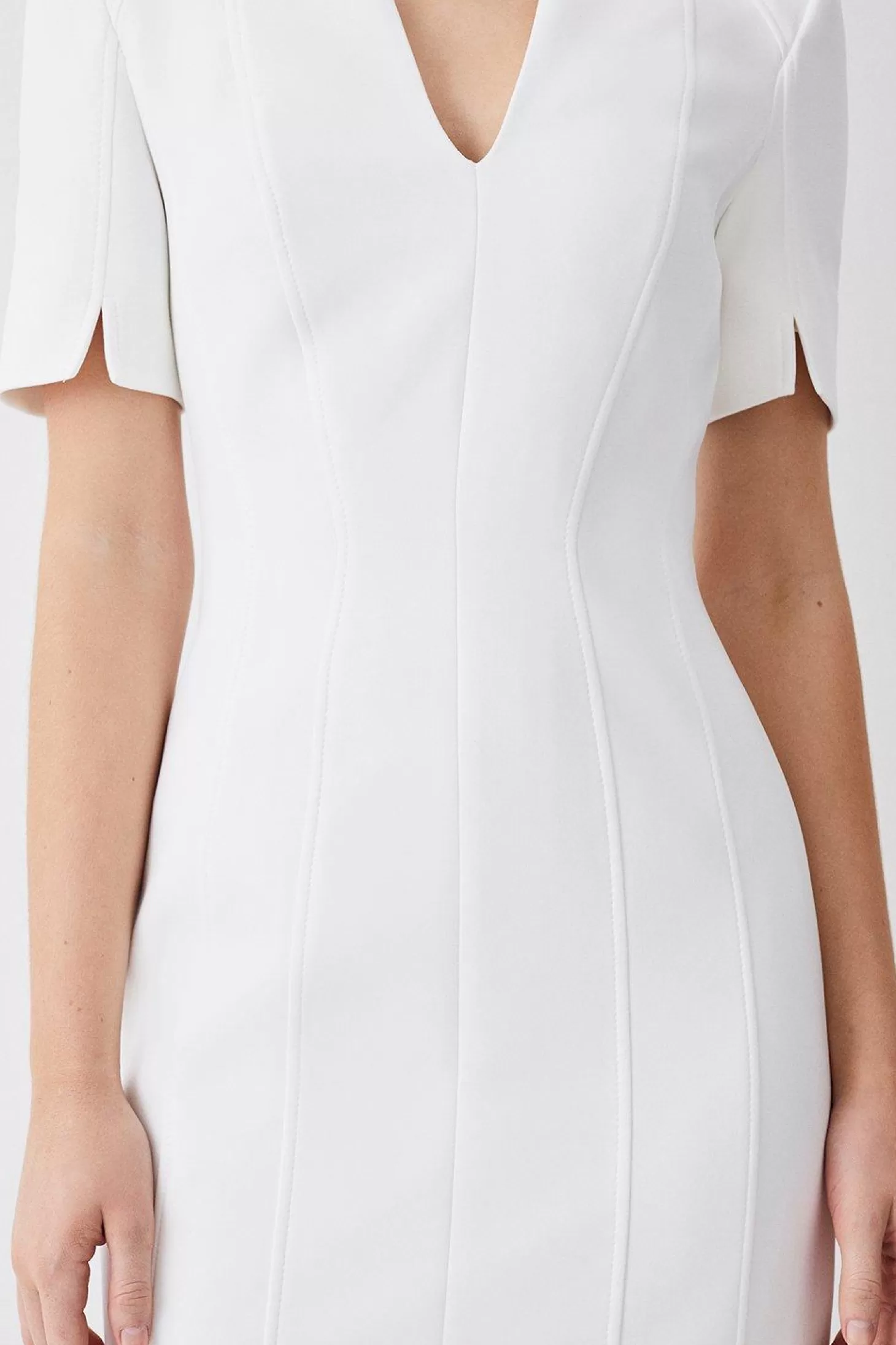 Karen Millen Tall Italian Compact Scuba Jersey Seamed A Line Mini Dress
