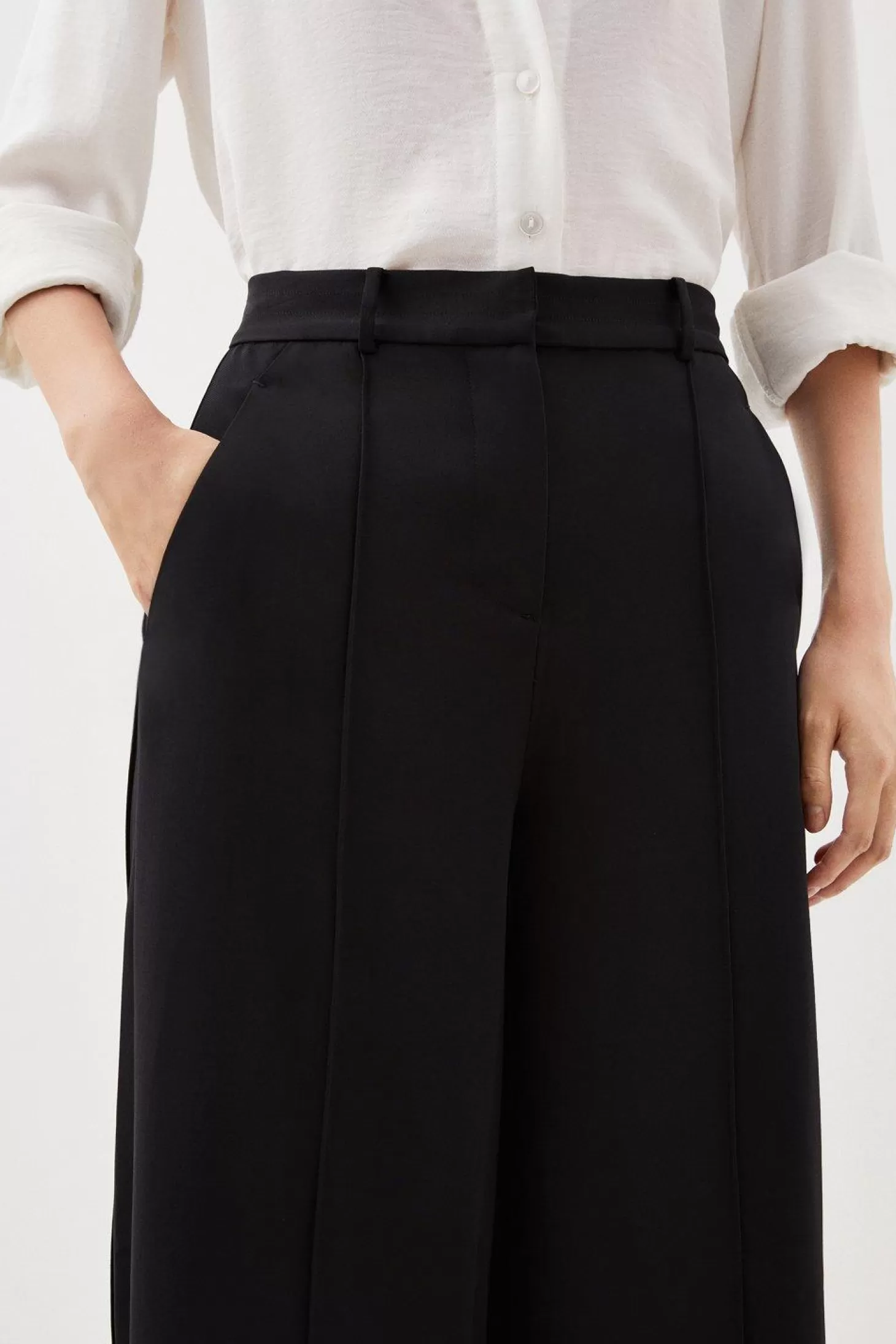 Karen Millen Tall Premium Woven Viscose Crepe Wide Leg Pants