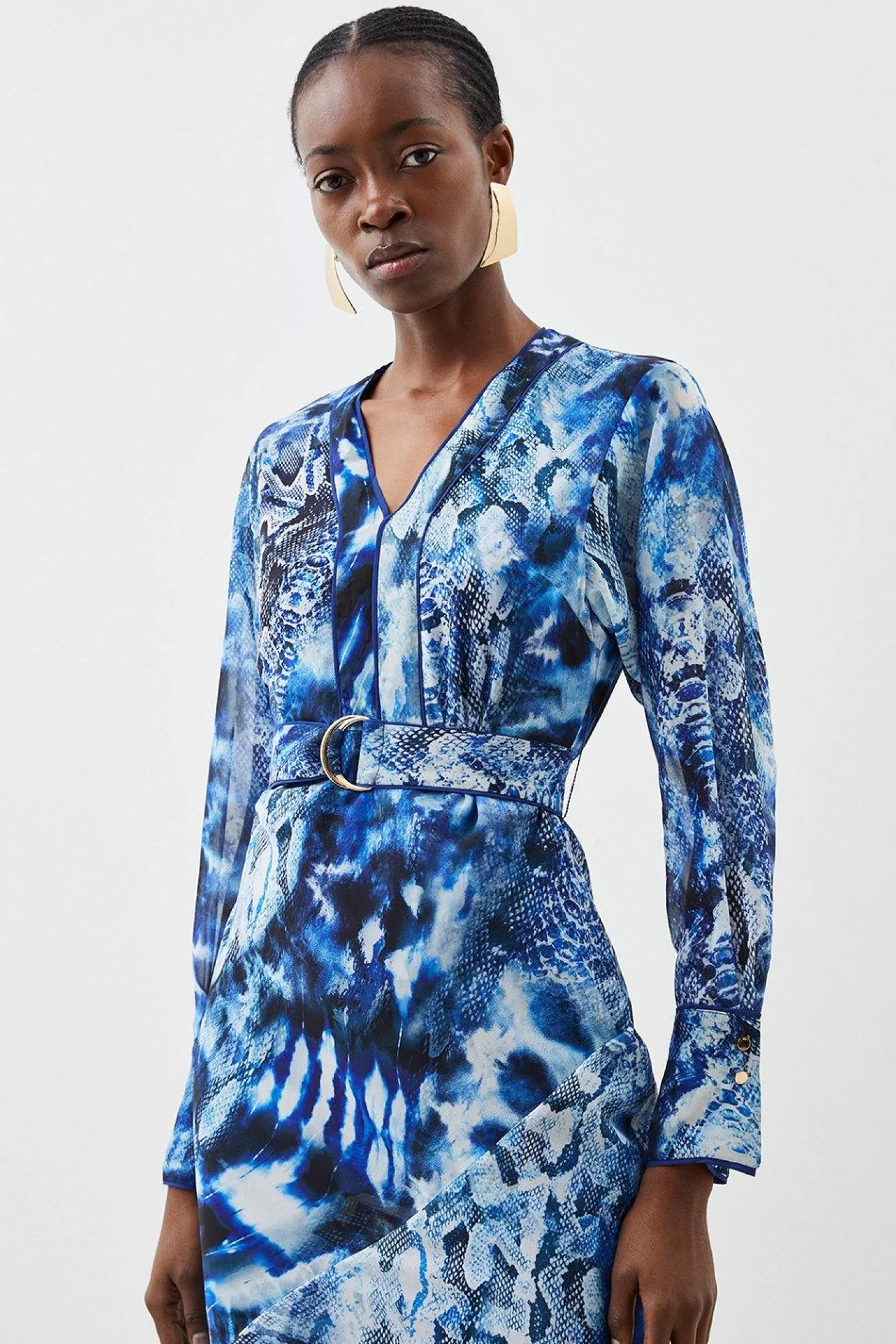 Karen Millen Tall Georgette Woven Maxi Dress With Scarf Detail