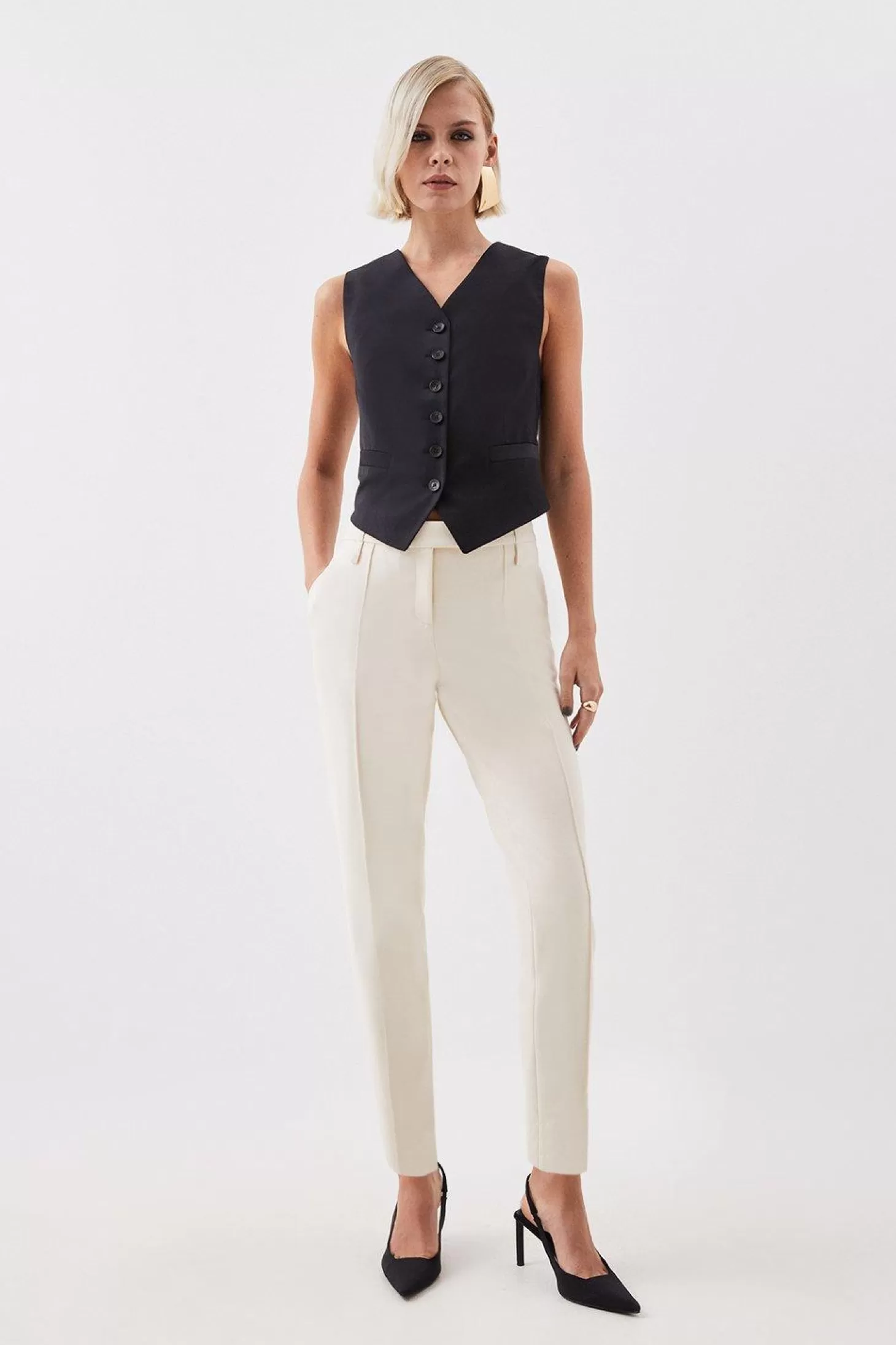 Karen Millen The Founder Compact Stretch Slim Leg Dress Pants