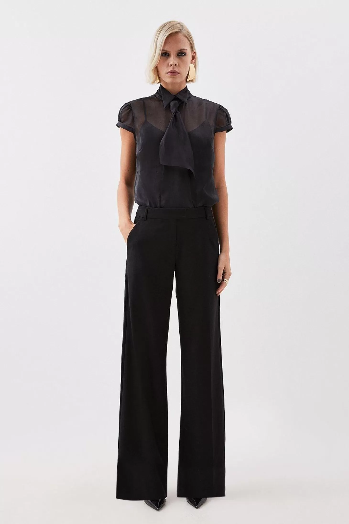 Karen Millen The Founder Premium Twill Straight Leg Dress Pants