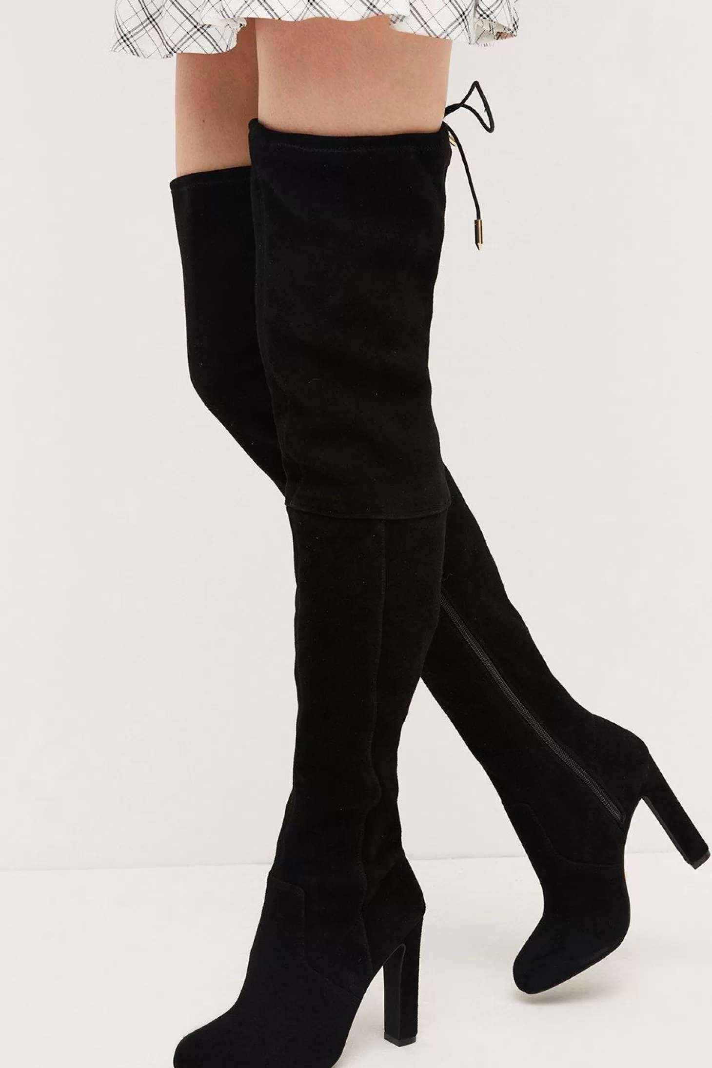 Karen Millen Thigh High Suede Stretch Boot