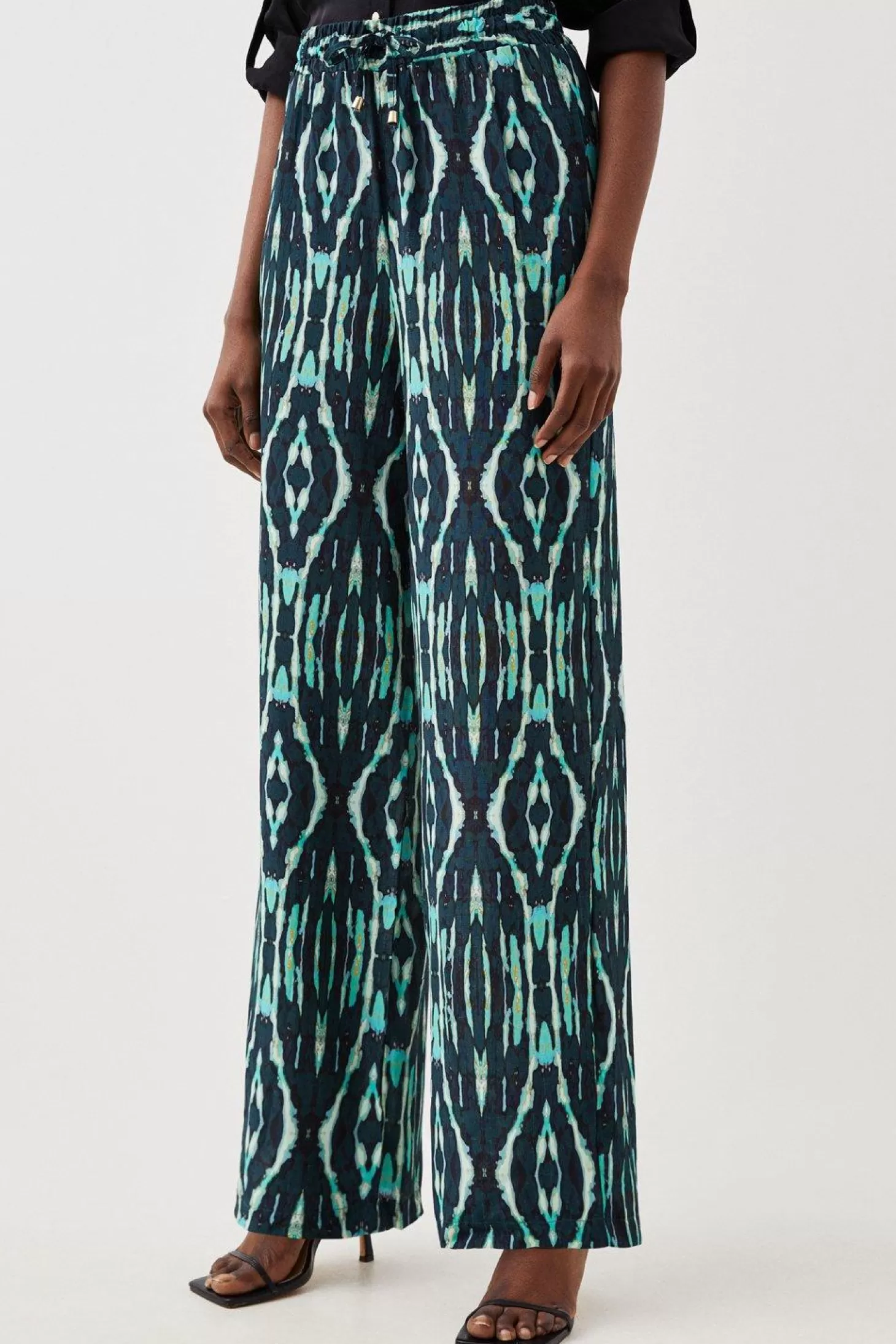 Karen Millen Tie Dye Woven Wide Leg Pants