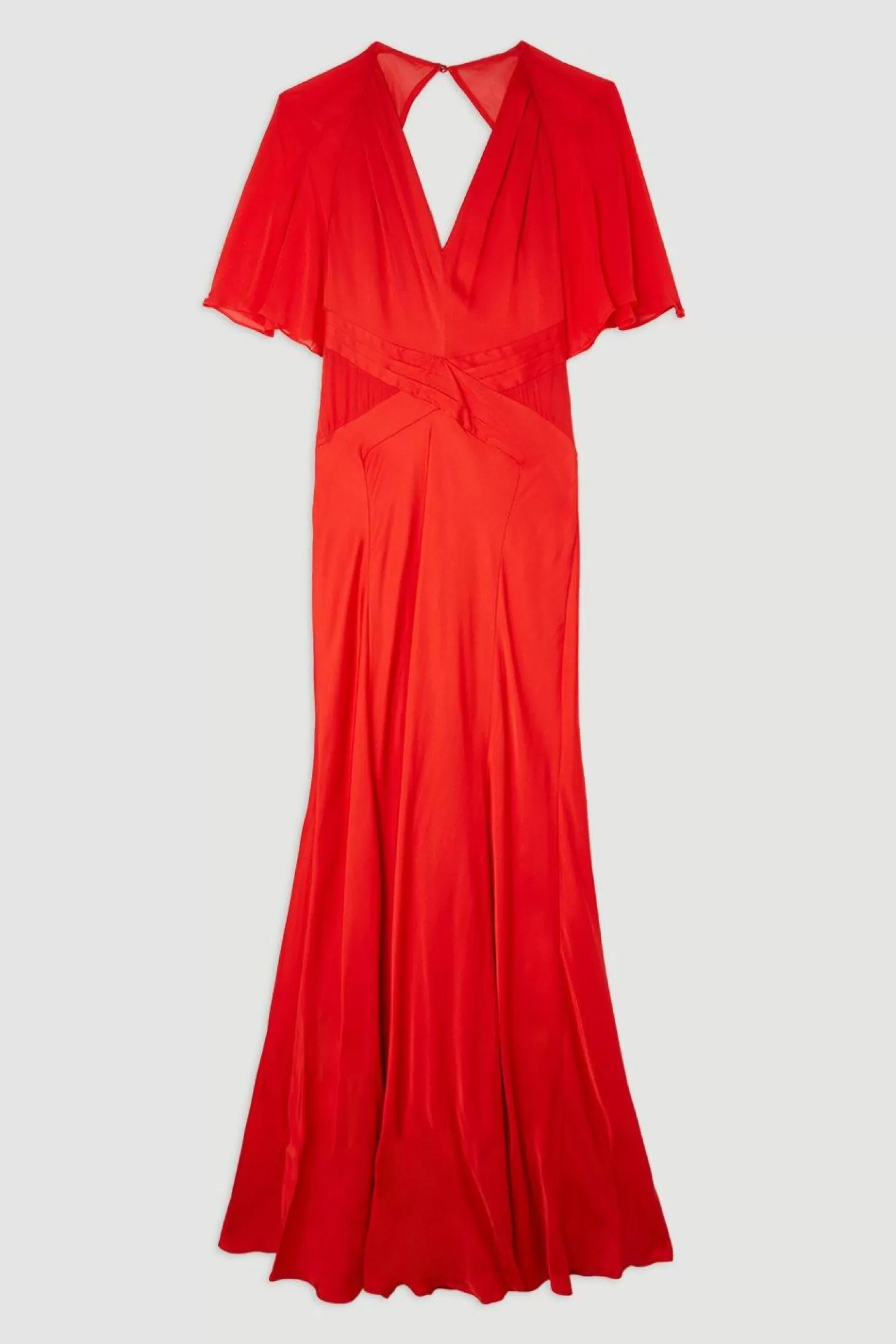 Karen Millen Twist Front Viscose And Georgette Mix Woven Maxi Dress