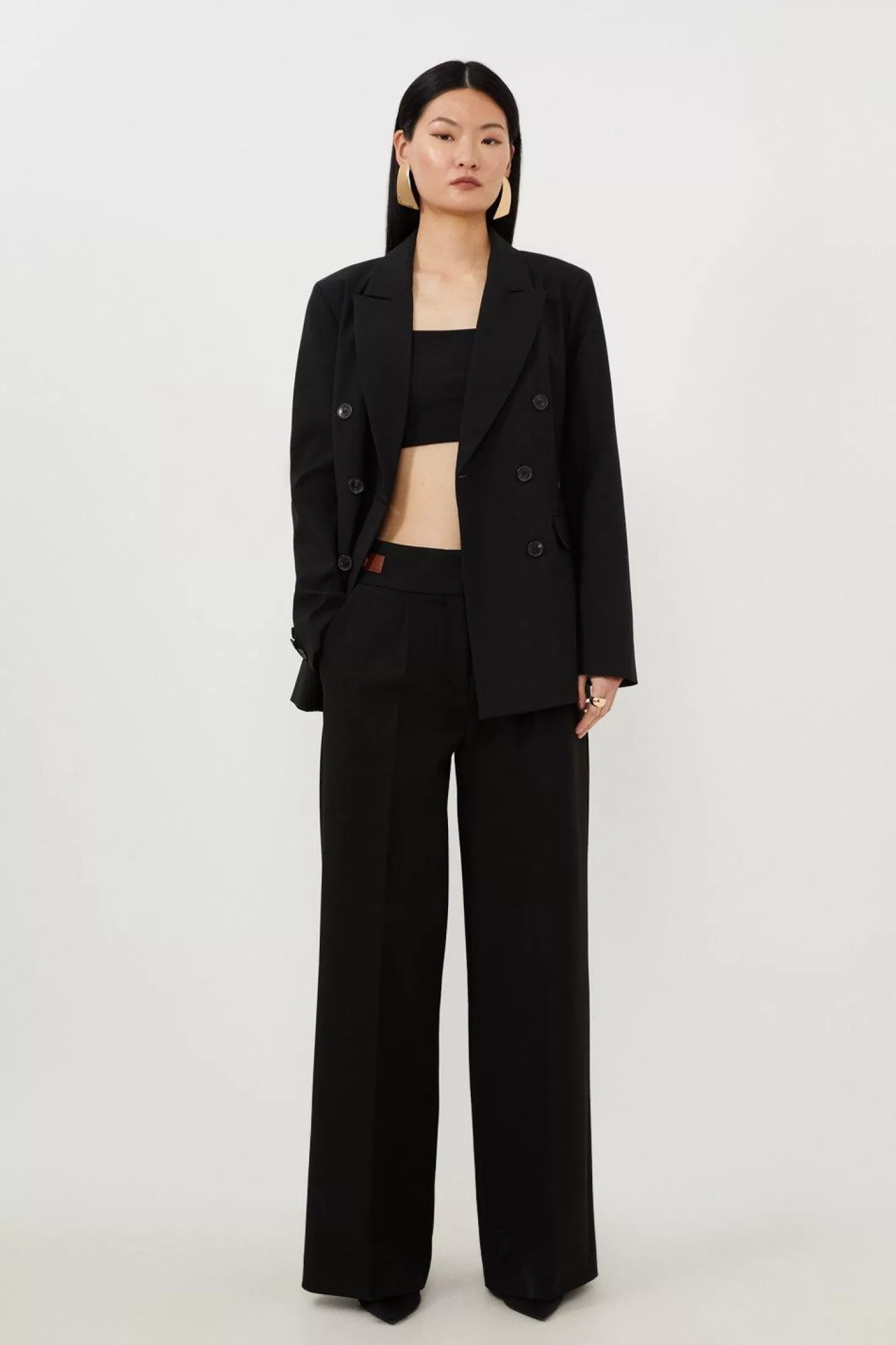 Karen Millen Wool Blend Tailored Double Breasted Blazer