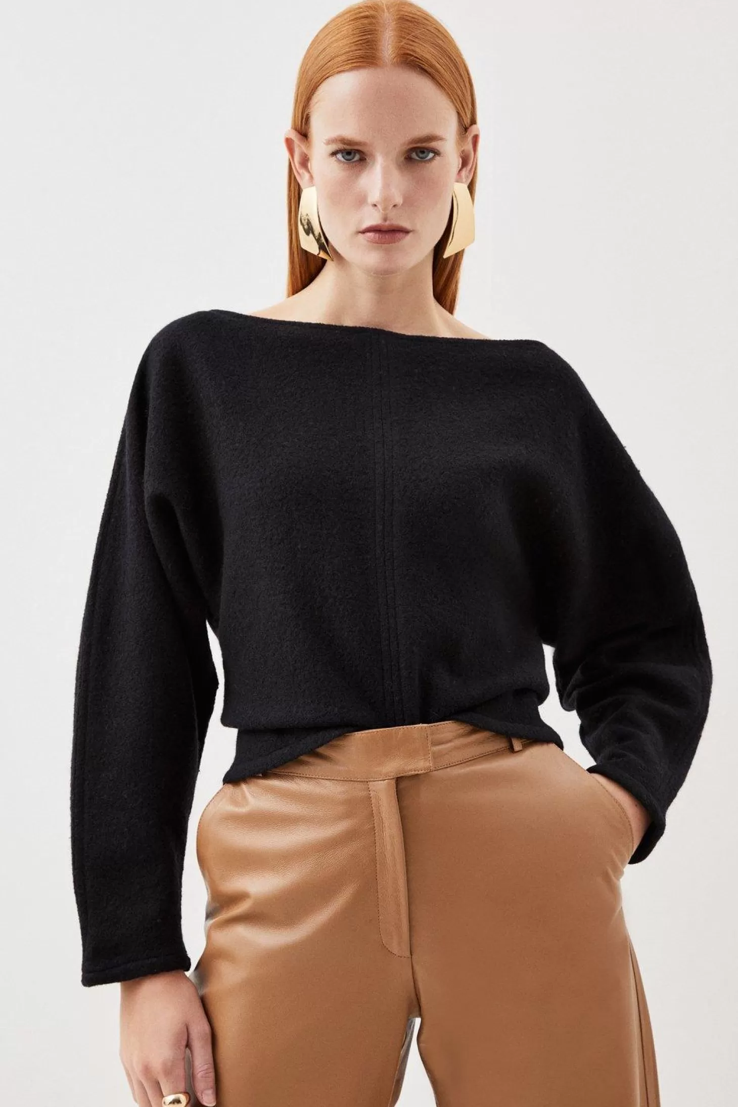 Karen Millen Wool Knit Batwing Sleeve Sweater